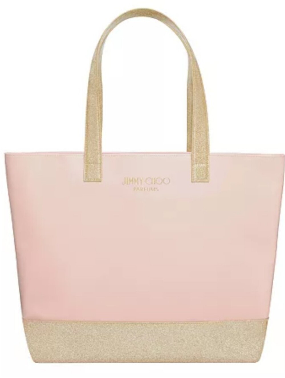 NWOT- Jimmy Choo Pink And Gold Tote Bag With Metallic Handles